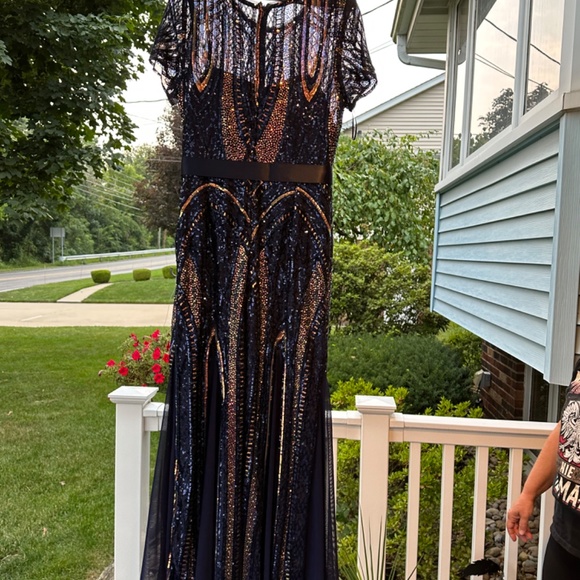 Blue Mother of Bride wedding party dress - Picture 4 of 7